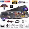 1080P HD Rearview Mirror Car DVR Dual Dash Cam Camera Front Rear Video Recorder