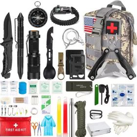 Outdoor SOS Emergency Survival Kit Multifunctional Survival Tool Tactical Civil Air Defense Combat Readiness Emergency Kit (Color: ACU)