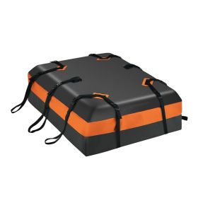 Car Outdoor Traveling Storage Rooftop Cargo Carrier Box (Color: Black & Orange)